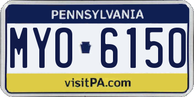PA license plate MYO6150