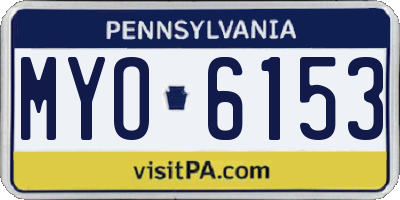 PA license plate MYO6153