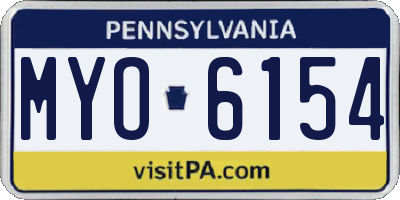 PA license plate MYO6154