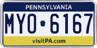 PA license plate MYO6167
