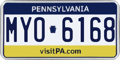 PA license plate MYO6168