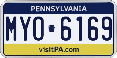 PA license plate MYO6169
