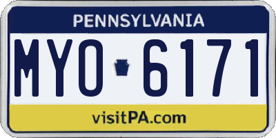 PA license plate MYO6171