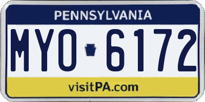 PA license plate MYO6172