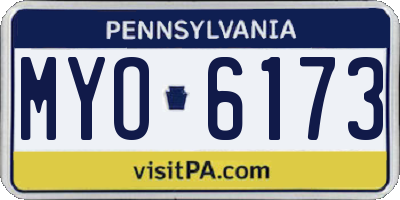 PA license plate MYO6173