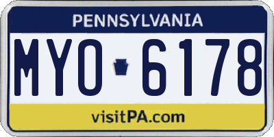 PA license plate MYO6178