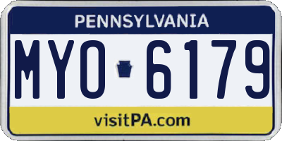 PA license plate MYO6179