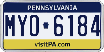 PA license plate MYO6184