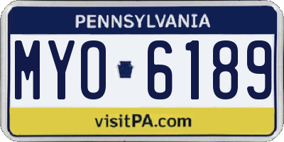 PA license plate MYO6189