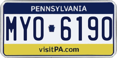 PA license plate MYO6190