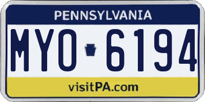 PA license plate MYO6194