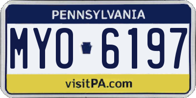 PA license plate MYO6197