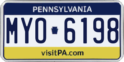 PA license plate MYO6198