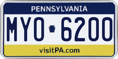PA license plate MYO6200