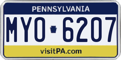 PA license plate MYO6207