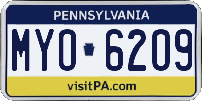 PA license plate MYO6209