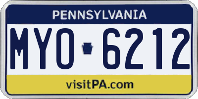 PA license plate MYO6212