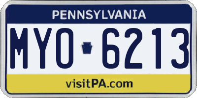 PA license plate MYO6213