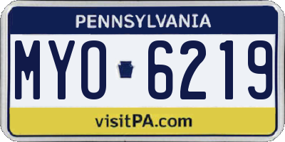 PA license plate MYO6219