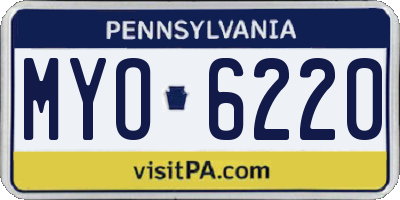 PA license plate MYO6220