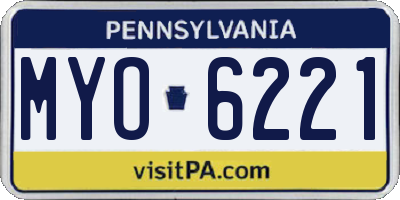 PA license plate MYO6221