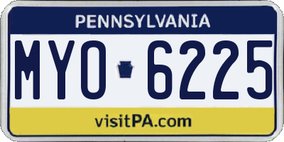 PA license plate MYO6225