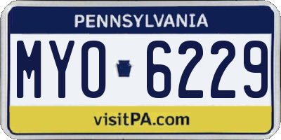 PA license plate MYO6229