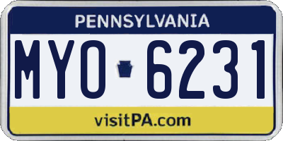 PA license plate MYO6231