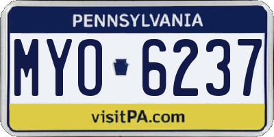 PA license plate MYO6237