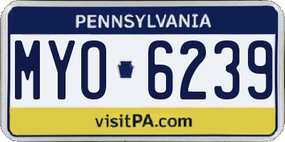 PA license plate MYO6239