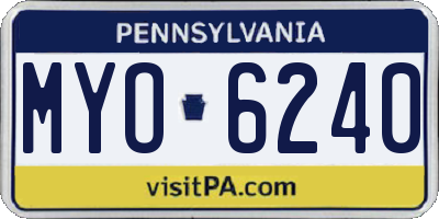 PA license plate MYO6240