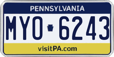 PA license plate MYO6243