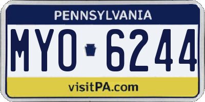 PA license plate MYO6244