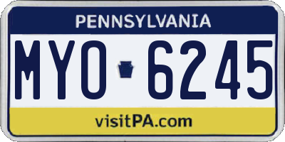 PA license plate MYO6245