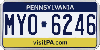 PA license plate MYO6246