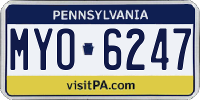 PA license plate MYO6247