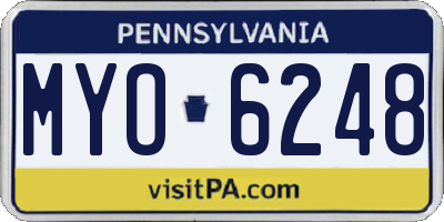 PA license plate MYO6248