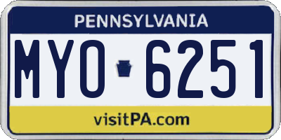 PA license plate MYO6251
