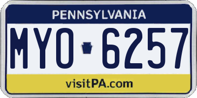 PA license plate MYO6257