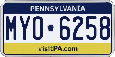 PA license plate MYO6258