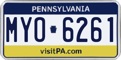PA license plate MYO6261