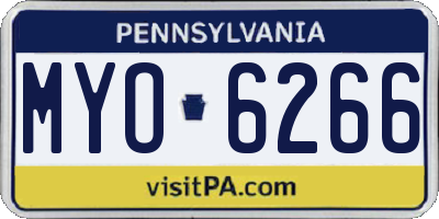 PA license plate MYO6266