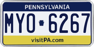 PA license plate MYO6267