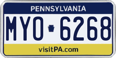 PA license plate MYO6268