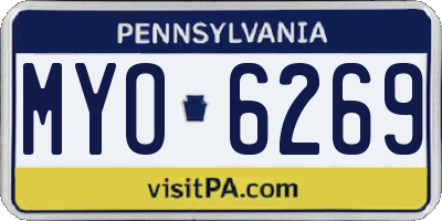 PA license plate MYO6269