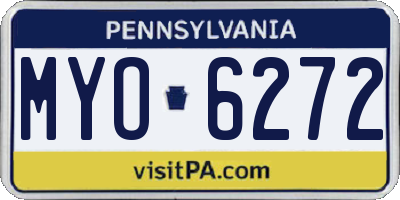 PA license plate MYO6272