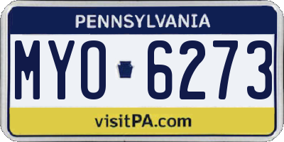 PA license plate MYO6273