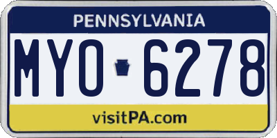 PA license plate MYO6278