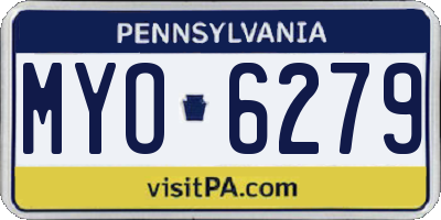 PA license plate MYO6279