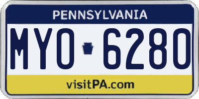 PA license plate MYO6280